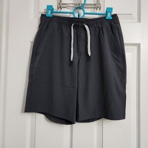 FLX Men's Athletic Shorts Dark Gray Elastic Waist‎ Drawstring Pockets Size S B47